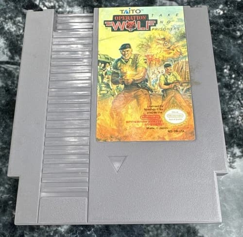 Nintendo NES Operation Wolf Game Cartridge Cleaned & Tested