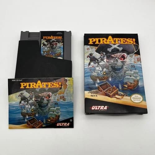 PIRATES! NES Nintendo Entertainment System Authentic Tested Complete CIB