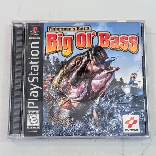 Fisherman's Bait 2: Big Ol' Bass (PS1, Sony PlayStation 1) W/ Reg Card - Tested