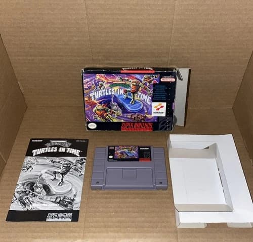 Teenage Mutant Ninja Turtles IV 4 Turtles In Time TMNT Super Nintendo SNES CIB