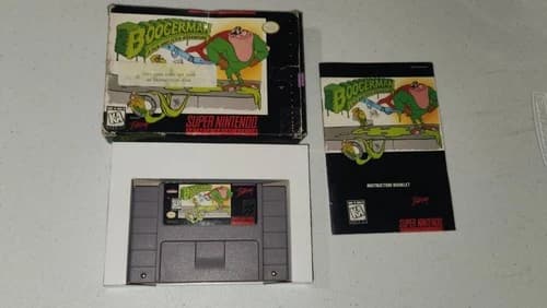 Boogerman A Pick and Flick Adventure Super NES Nintendo SNES complete video game