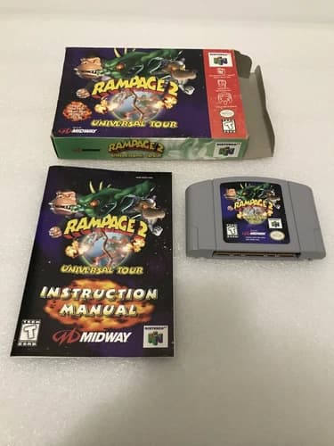Rampage 2: Universal Tour (Nintendo 64 N64) Complete in Box CIB