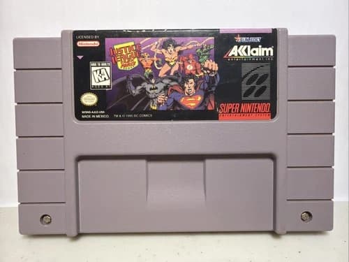 Justice League Task Force Super Nintendo SNES Game Cartridge Acclaim Sunsoft