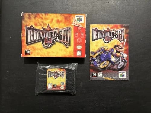 Road Rash 64 (Nintendo 64 N64) Complete CIB Tested Authentic Works!