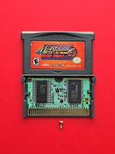 GBA Mega Man Battle Network 4: Red Sun Game Boy Advance Nintendo Authentic Saves