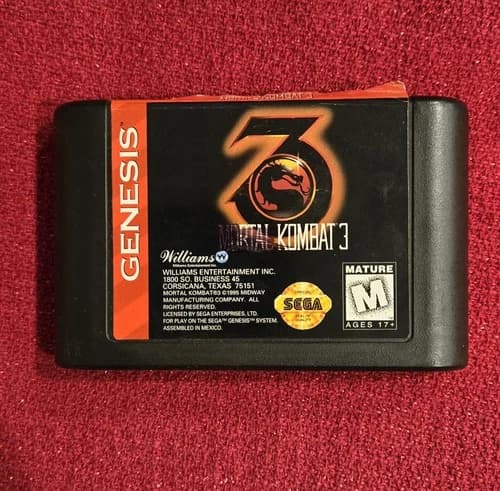 Mortal Kombat 3 Cartridge Only (Sega Genesis, 1995) Tested