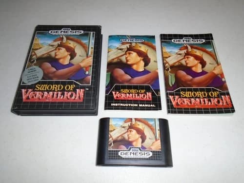 Sword of Vermilion w/ 106 Page Hint Book (Saves!) ☆☆ CIB Complete (Sega Genesis)