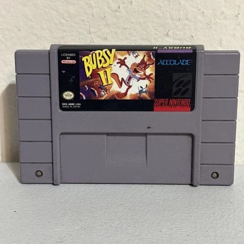 Bubsy II 2 (Nintendo SNES 1994) Authentic Cart Only Working