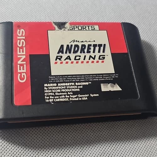 Electronic Arts Mario Andretti Racing Sega Genesis Racing Game Cartridge 1994