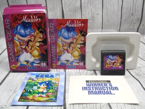 Aladdin Sega Game Gear, 1994 Complete w/ Box, Cartridge, Manual, Inserts TESTED