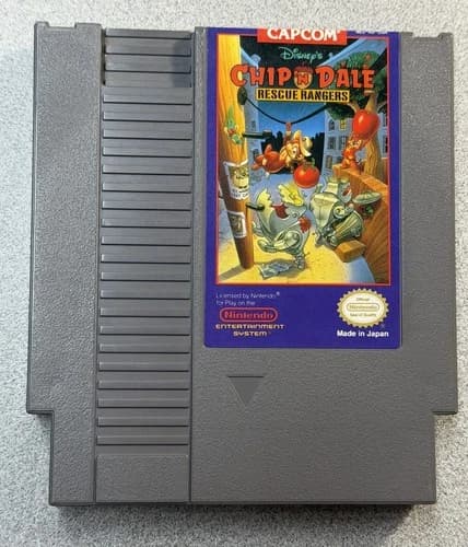 Chip N’ Dale Rescue Rangers Nintendo NES Game Cartridge Tested - Disney Capcom