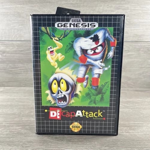 Decap Attack (Sega Genesis, 1991) CIB Complete w/ Manual Tested & Working
