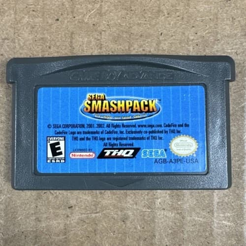 Sega Smash Pack Nintendo Game Boy Advance GBA Authentic Cartridge Tested