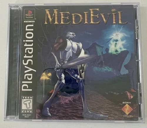 MediEvil (Sony PlayStation 1, 1998) PS1 Black Label Complete CIB w/ Manual Works