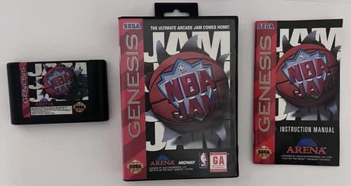 NBA Jam (Sega Genesis, 1994) CIB With Manual Tested Working