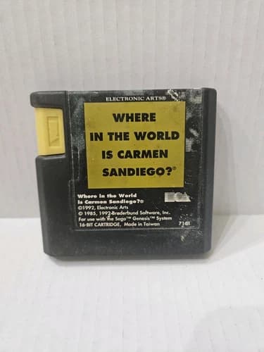 Where in The World Is Carmen Sandiego for Sega Genesis Cart Great Shape
