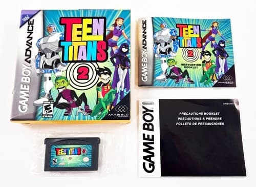TEEN TITANS 2 COMPLETE CIB 2006 Authentic Nintendo Game Boy Advance GBA