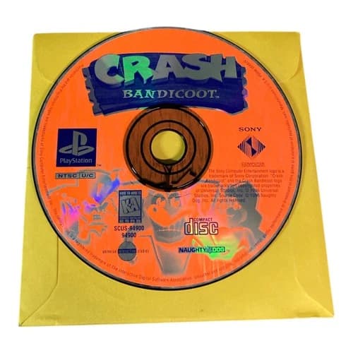 Sony PlayStation 1 PS1 Disc Only Tested Crash Bandicoot 1996 BL