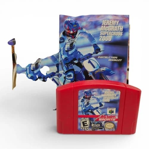 Jeremy McGrath Supercross 2000 N64 Red Cart Box Manual Acclaim Sports Retro