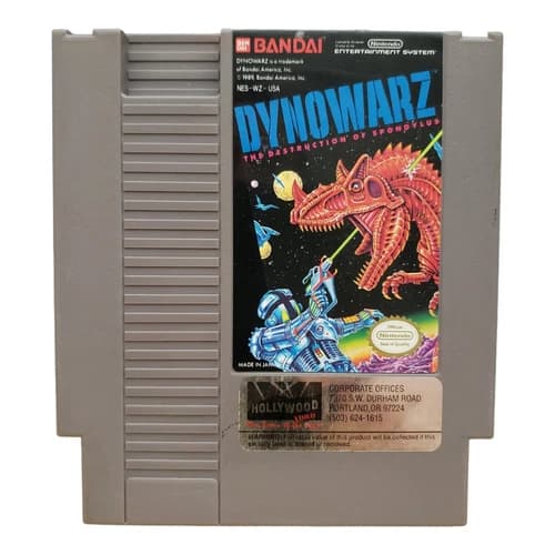 DYNOWARZ: THE DESTRUCTION OF SPONDYLUS -NINTENDO NES Hollywood Video Sticker