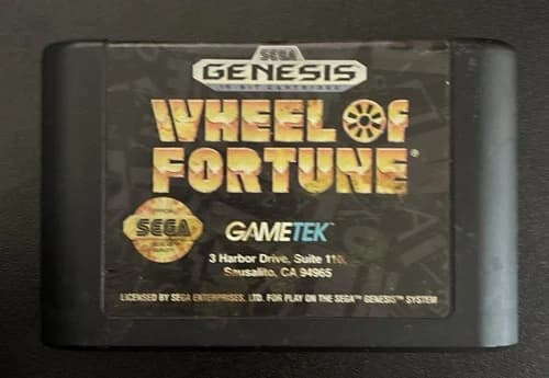 Wheel of Fortune (Sega Genesis, 1992) Cartridge Only