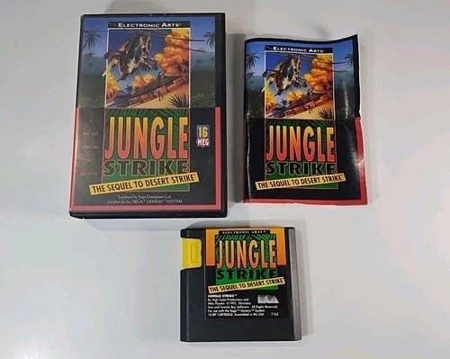 Jungle Strike Sega Genesis ~ Complete in Box With Manual CIB ~ Ships FAST!!!
