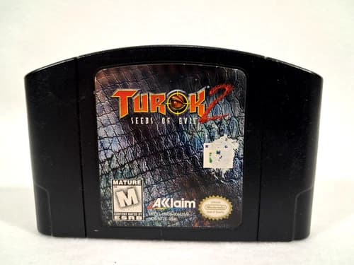 nintendo 64 turok 2 seeds of evil n64 cartridge game only tested works Great