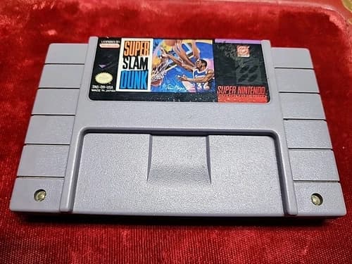 Super Slam Dunk Basketball SNES Super Nintendo Tested Works Great