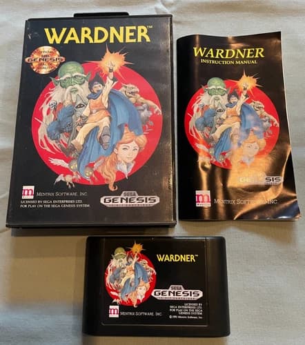 WARDNER - Rare 1991 Sega Genesis Mentrix Video Game - COMPLETE in Original Case!