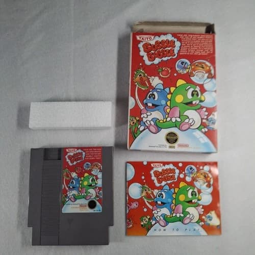 Bubble Bobble (Nintendo NES, 1988) Complete CIB Box Manual Tested Authentic