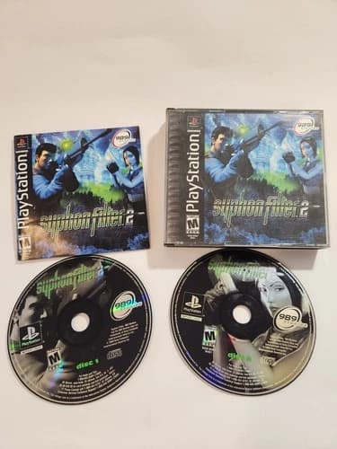 Syphon Filter 2 Black Label Sony Playstation 1 PS1 Complete