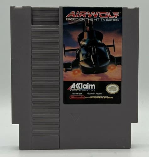 Nintendo NES AIRWOLF Authentic Original Tested & Working Acclaim 1989 Video Game