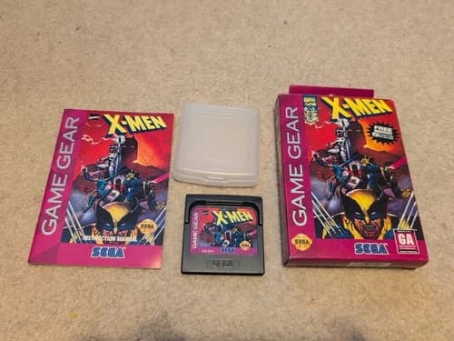 X-Men Sega Game Gear Game Cartridge, Box, Manual, Cart Case, Tray