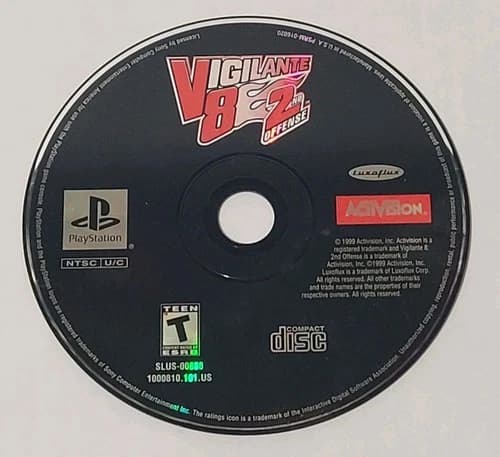 Vigilante 8: 2nd Offense (Sony PlayStation 1, 1999) DISC ONLY