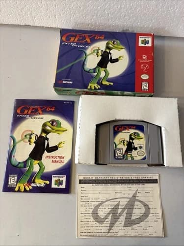 Gex 64: Enter The Gecko Nintendo 64 N64 CIB Complete in box