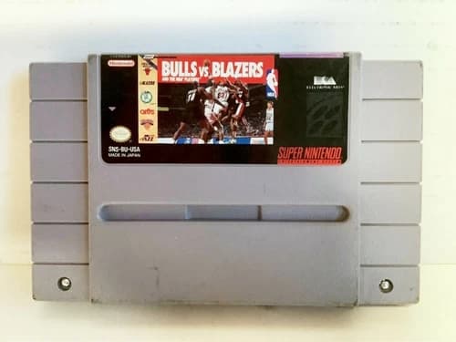 Chicago Bulls vs. Blazers and the NBA Playoffs Super Nintendo SNES Video Game