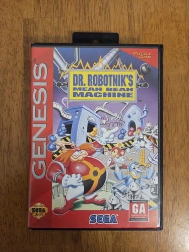Dr. Robotnik's Mean Bean Machine (Sega Genesis, 1993) Complete In Box Cib