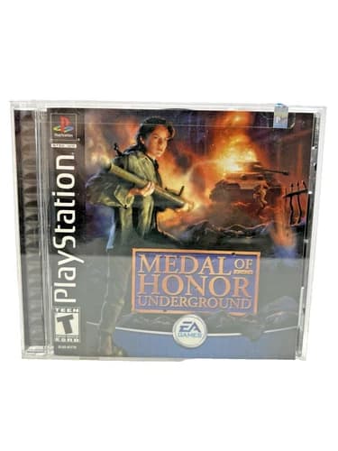 Medal of Honor Underground (Sony PlayStation 1) Ps1 Complete Cib-Black Label