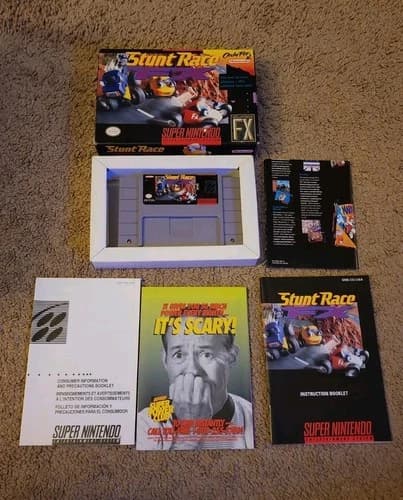 Stunt Race FX Super Nintendo SNES Game CIB Complete In Box Authentic Very Good