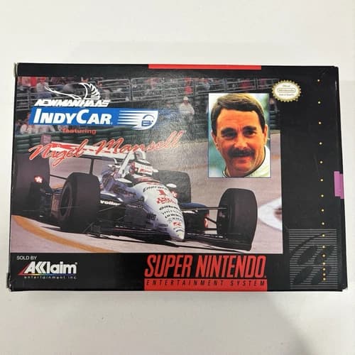 Acclaim Newman/Haas IndyCar Ft. Nigel Mansell SNES CIB Manual NTSC 1992