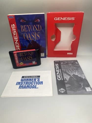 Beyond Oasis - Sega Genesis. Authentic Game And Box With Reg Card And Manual.
