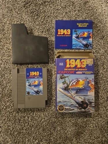 1943 The Battle of Midway Nintendo NES Authentic Cartridge CIB Tested