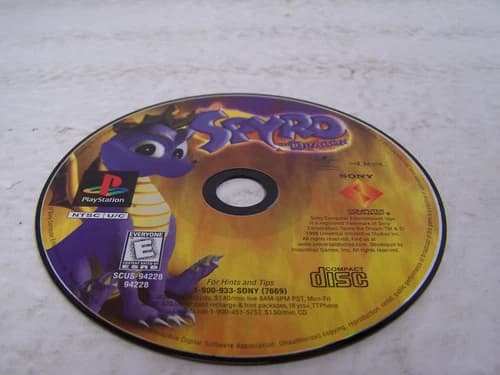 Spyro the Dragon 1 (Sony PlayStation 1 PS1, 1998) Disc Only