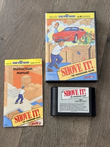 Shove It ...The Warehouse Game (Sega Genesis, 1990) Complete CIB TESTED & WORKS