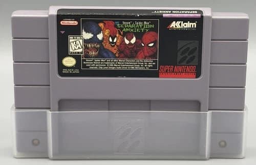 Separation Anxiety SNES Venom Spider-Man Authentic💯 Tested✅ Clean Pins Mint💎