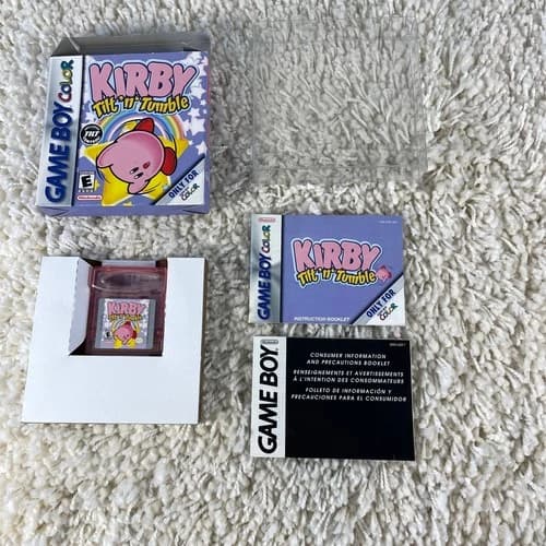 Kirby Tilt 'n' Tumble (Nintendo Game Boy Color, 2001) GBC Complete in Box CIB