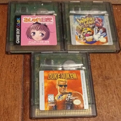 Nintendo Game Boy Color Oshare Nikki, Wario Land 3, Duke Nukem - 3 Cartridges