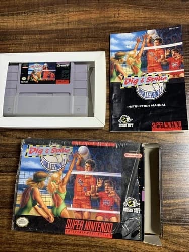 Dig and Spike Volleyball Nintendo SNES 1992 Edition CIB