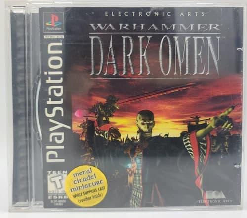 Warhammer Dark Omen Playstation PS1 Complete Black Label Tested Works