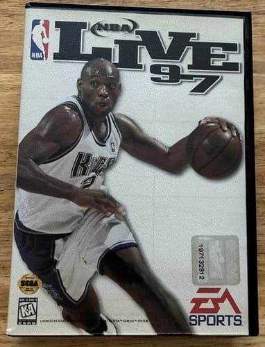 NBA Live 97 (Sega Genesis, 1996) COMPLETE w/ Box manual game WORKS! 1997